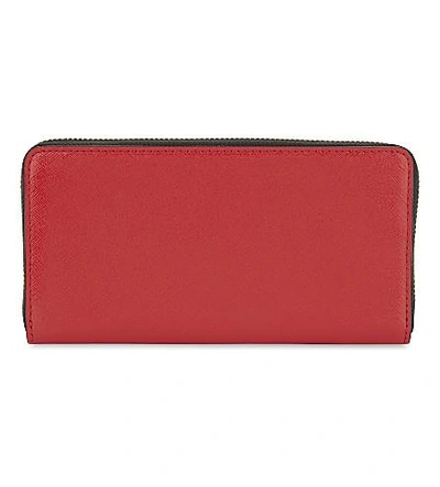 Shop Marc Jacobs Snapshot Saffiano Leather Zipper-around Wallet In Hibiscus Multi