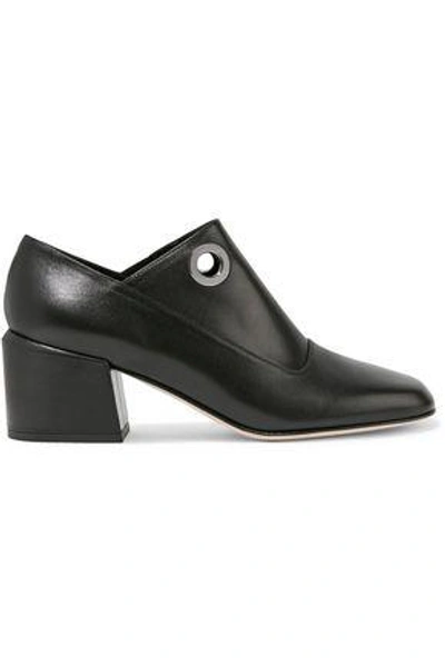 Shop Tibi Woman Marlow Eyelet-embellished Leather Ankle Boots Black