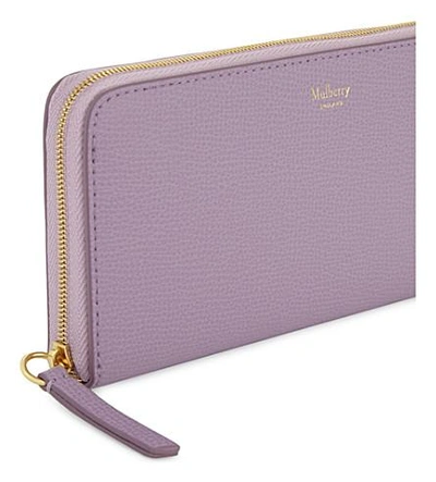 Shop Mulberry Logo Leather Wallet In Lilac