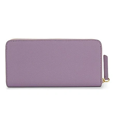 Shop Mulberry Logo Leather Wallet In Lilac