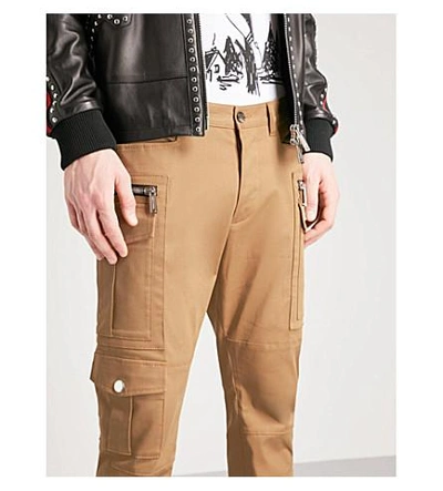 Shop Dsquared2 Regular-fit Skinny Cotton-twill Trousers In Biscotto