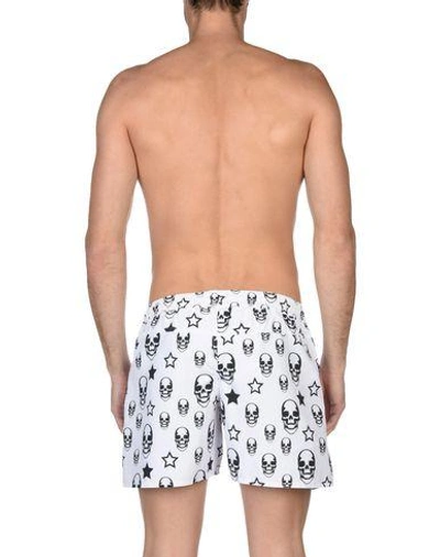 Shop Philipp Plein Swim Shorts In White
