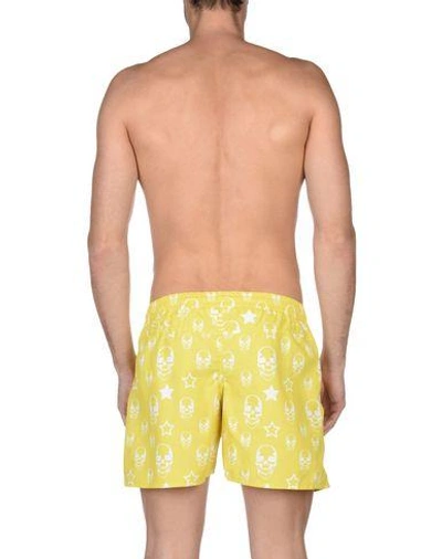 Shop Philipp Plein Swim Shorts In Yellow