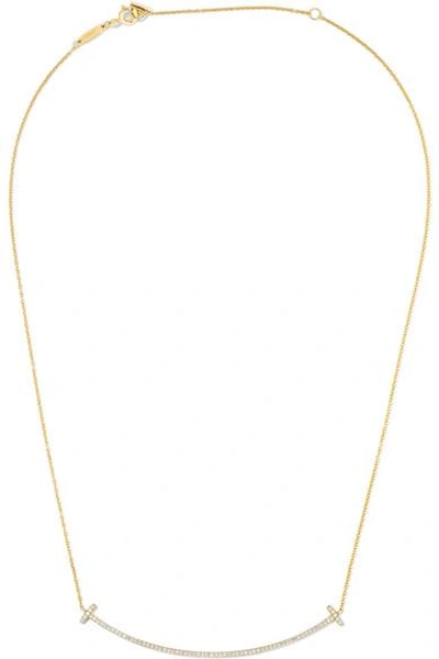 Shop Tiffany & Co T Smile 16-18" 18-karat Gold Diamond Necklace