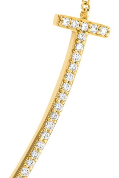Shop Tiffany & Co T Smile 16-18" 18-karat Gold Diamond Necklace