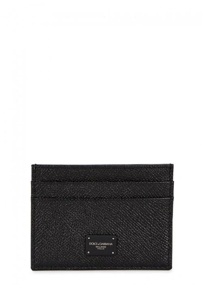 Shop Dolce & Gabbana Black Saffiano Leather Card Holder