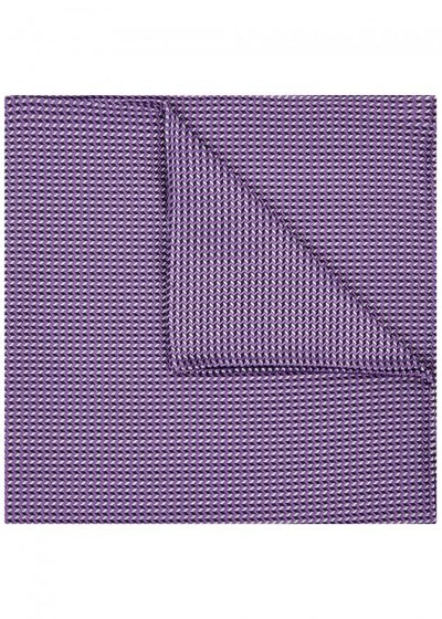 Shop Armani Collezioni Purple Jacquard Silk Pocket Square