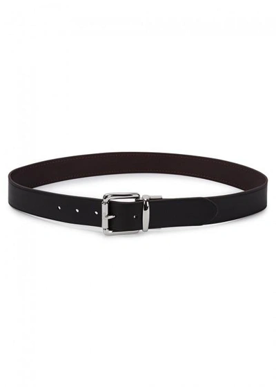 Shop Polo Ralph Lauren Reversible Leather Belt In Black
