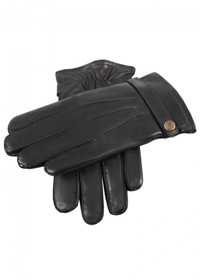 Shop Dents Carlisle Black Fur-lined Leather Gloves