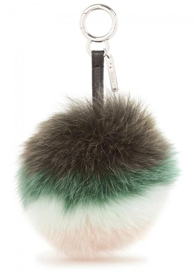 Shop Fendi Green Fox Fur Charm