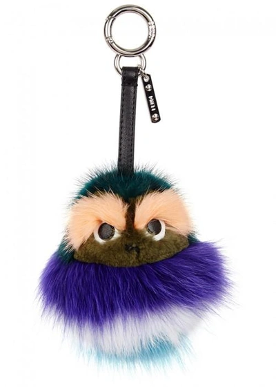Shop Fendi Kid Fur Bag Bug In Purple