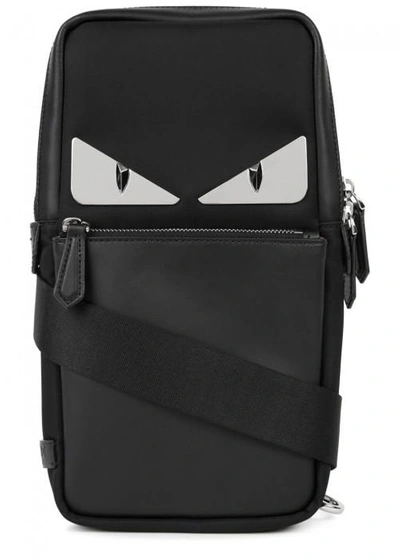 Shop Fendi Black Nylon And Leather Cross-body Bag