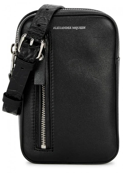 Shop Alexander Mcqueen Black Leather Cross-body Bag
