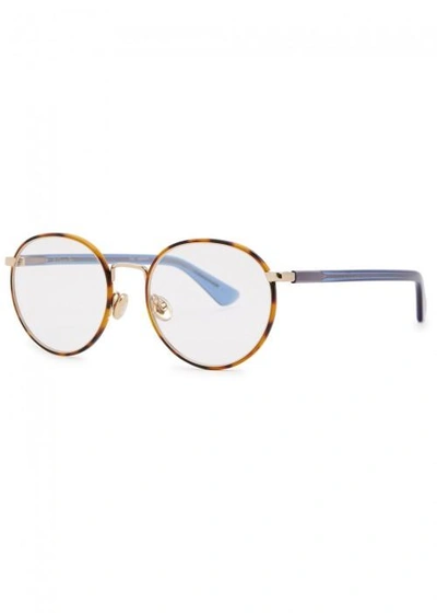 Shop Dior Essence3 Round-frame Optical Glasses In Yellow