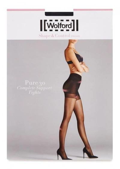 Shop Wolford Pure Black 30 Denier Support Tights