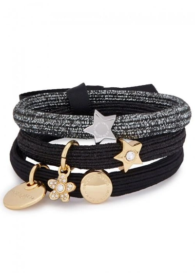 Shop Marc Jacobs Daisy Hair Bands - Set Of Three In Black