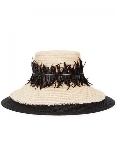 Shop Eugenia Kim Mirasol Feather-embellished Sunhat In Natural