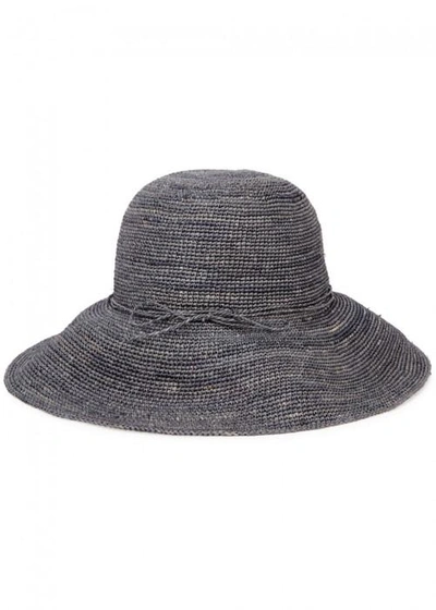 Shop Helen Kaminski Provence 12 Grey Raffia Sunhat In Dark Grey