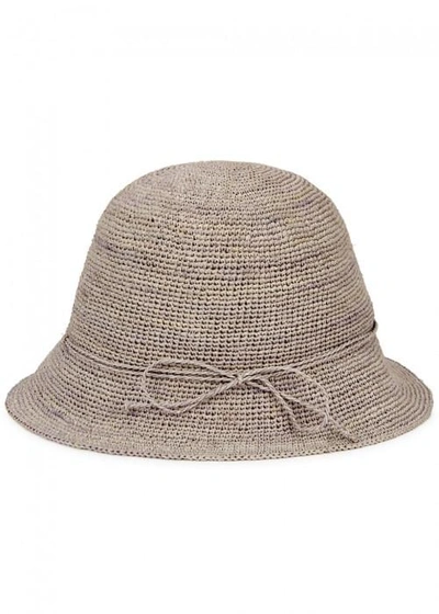 Shop Helen Kaminski Villa 6 Grey Raffia Sunhat