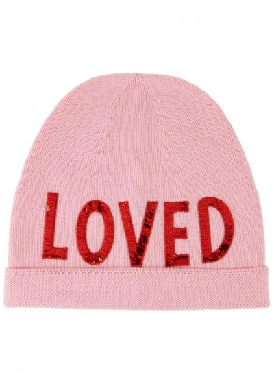 Shop Gucci Loved Pink Wool Beanie