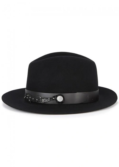 Shop Rag & Bone Black Stud-embellished Wool Fedora