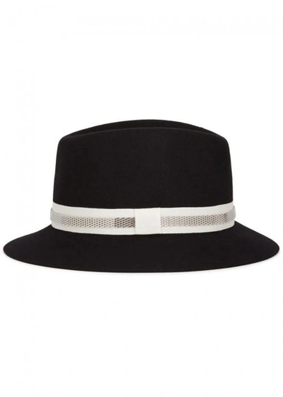 Shop Lanvin Hanain Rabbit Felt Fedora In Black