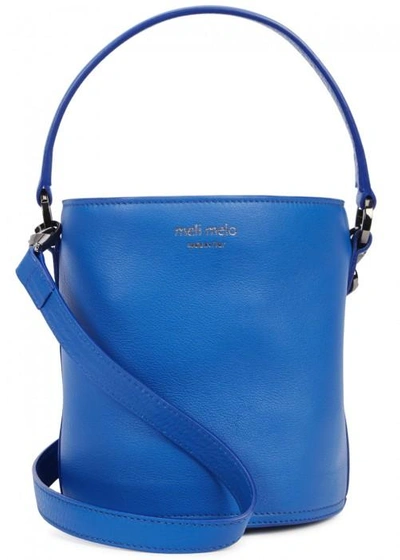 Meli Melo Santina Mini Blue Leather Bucket Bag