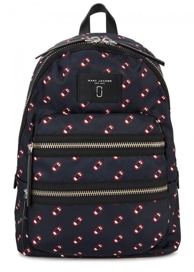 Shop Marc Jacobs Navy Printed Nylon Backpack