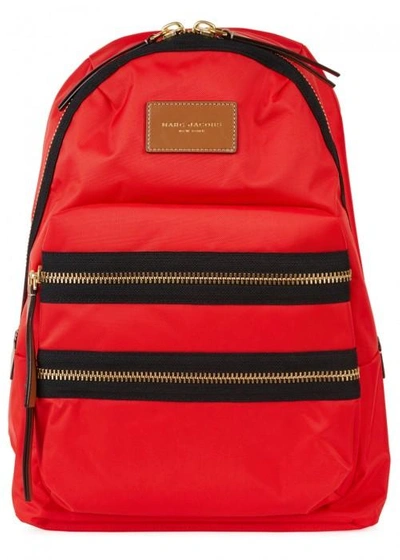 Shop Marc Jacobs Red Zipped Nylon Backpack
