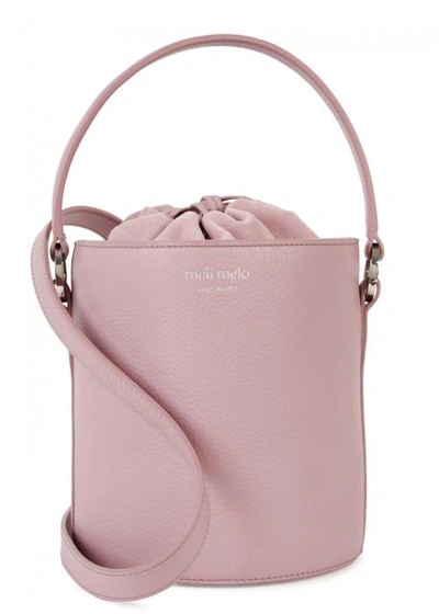 Shop Meli Melo Santina Mini Mauve Leather Bucket Bag