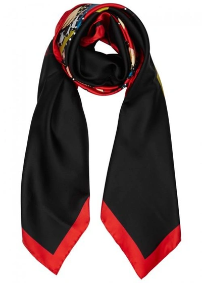 Shop Givenchy Imperial Rottweiler Printed Silk Scarf In Multicoloured
