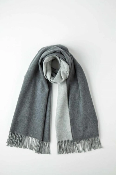 Shop Johnstons Of Elgin Contrast Reversible Cashmere Stole Grey