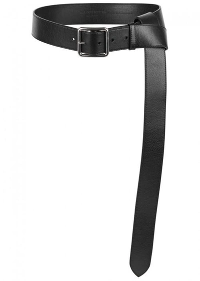 Shop Alexander Mcqueen Black Extra-long Leather Belt