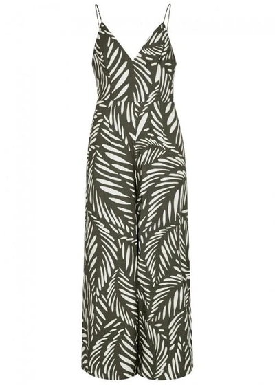 Shop Finders Keepers Knox Printed Cropped Jumpsuit In Khaki