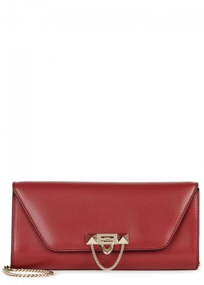 Shop Valentino Demilune Red Leather Clutch