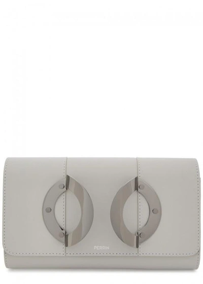 Shop Perrin Paris Le Croisière Grey Leather Clutch