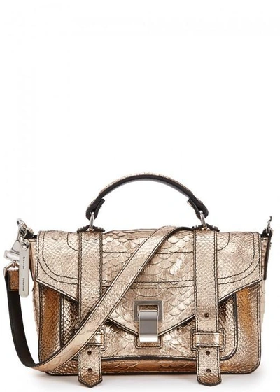 Shop Proenza Schouler Ps1 Tiny Python-effect Leather Satchel In Rose