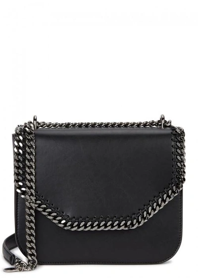 Shop Stella Mccartney Falabella Box Medium Faux Leather Shoulder Bag In Black