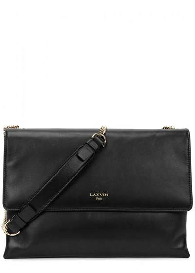 Shop Lanvin Sugar Medium Black Leather Shoulder Bag