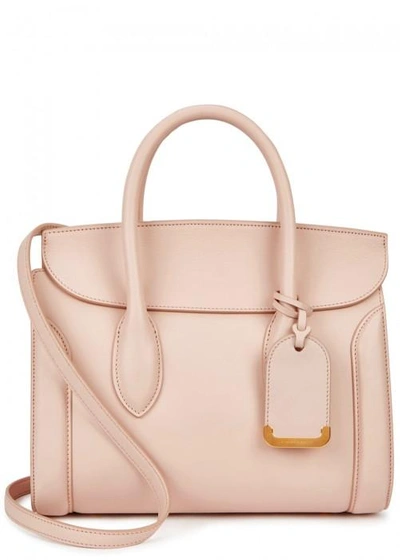 Shop Alexander Mcqueen Heroine 30 Blush Leather Tote In Nude