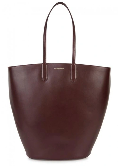 Shop Alexander Mcqueen Large Burgundy Leather Basket Bag