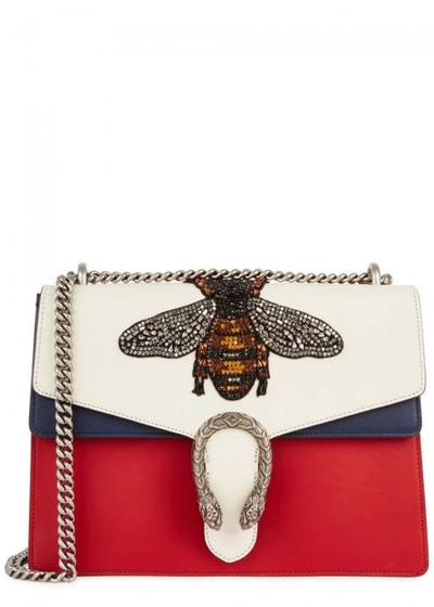 Shop Gucci Dionysus Medium Leather Shoulder Bag In Multicoloured