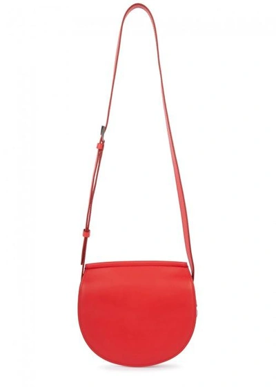 Shop Givenchy Infinity Mini Leather Saddle Bag In Red