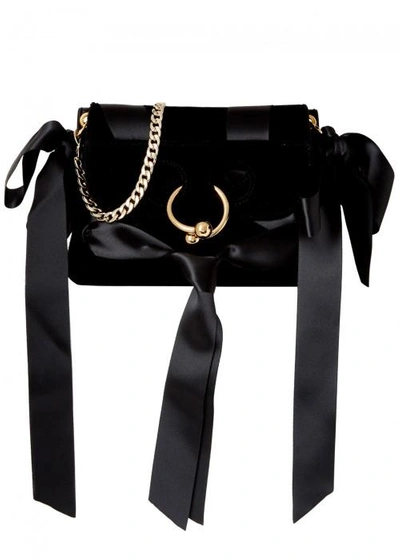 Shop Jw Anderson Pierce Black Velvet Shoulder Bag