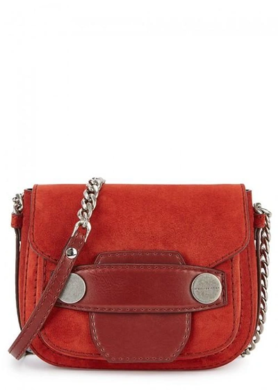 Shop Stella Mccartney Terracotta Faux Suede Shoulder Bag In Red