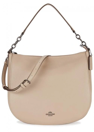 Coach Chelsea 32 Taupe Leather Hobo Bag In Stone | ModeSens