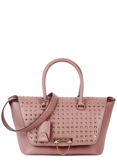 Shop Valentino Demi Lune Small Leather Shoulder Bag In Pink