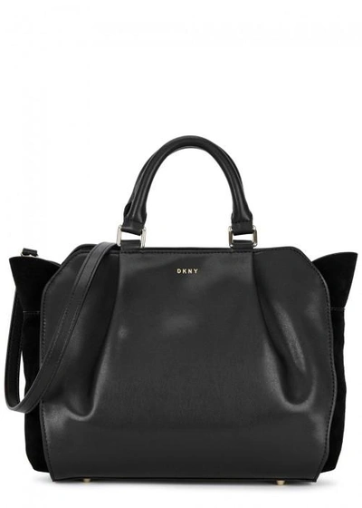 Shop Dkny Small Leather Shoulder Bag In Black