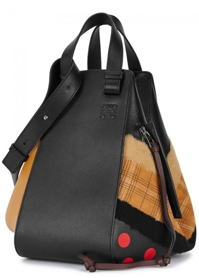 Shop Loewe Hammock Panelled Leather Tote In Multicoloured