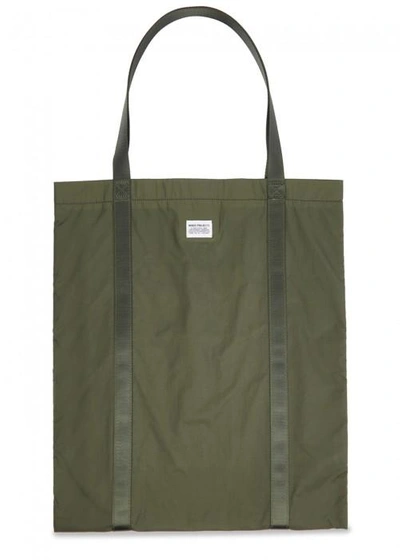 Shop Norse Projects Ripstop Green Shell Tote